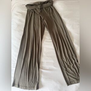SKIMS Ribbed Knit Lounge Olive Green Pants